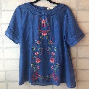 Impeccable Pig Floral Embroidered Top